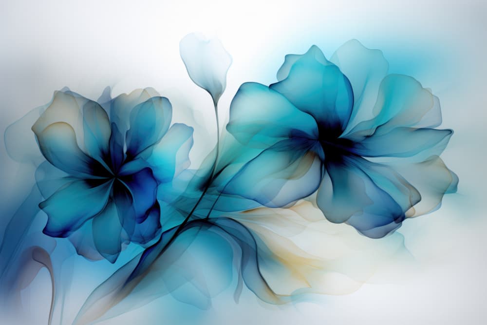 Ethereal Blue Flowers by Andrea Haase — canvas wall art
