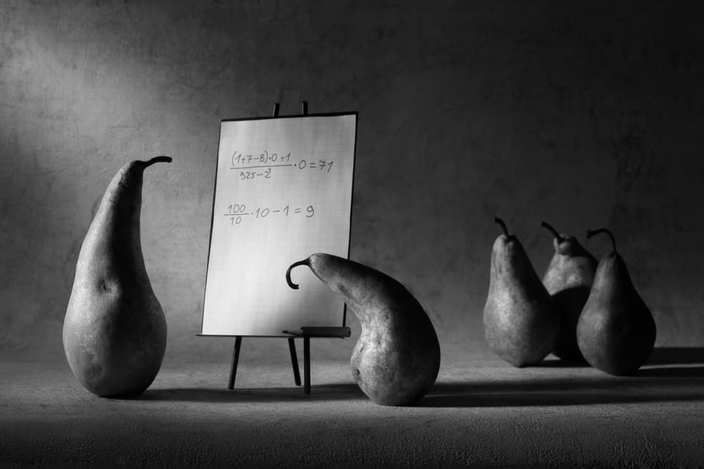 Math Class Pears by Victoria Glinka — canvas wall art