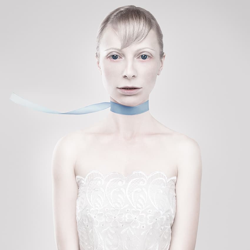 Blue Ribbon Portrait by Vladimir Katiev — canvas wall art