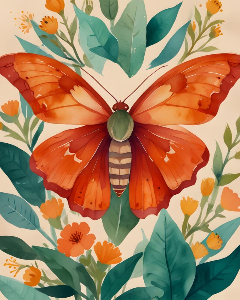 Vibrant Floral Butterfly by Kintsugi99 — canvas wall art