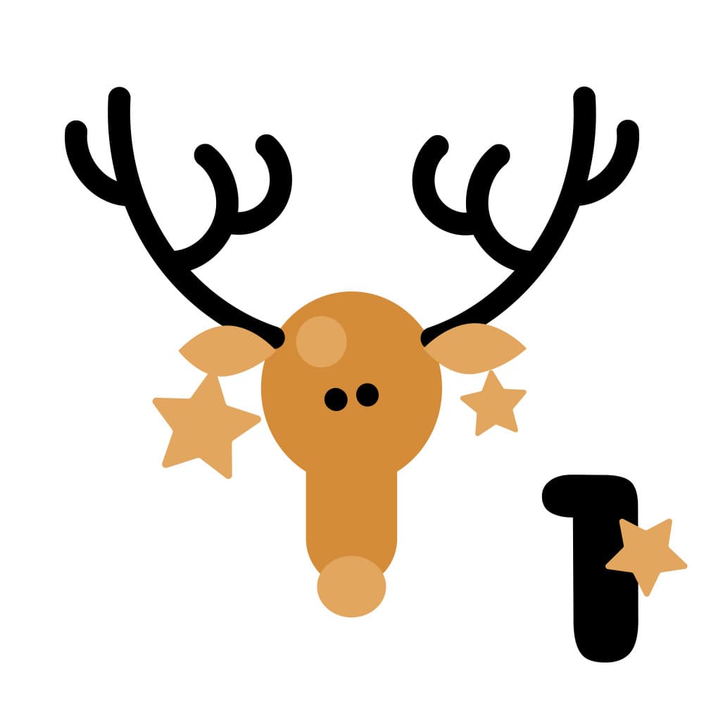 Advent Reindeer Number One by Marika Barsrsind — canvas wall art