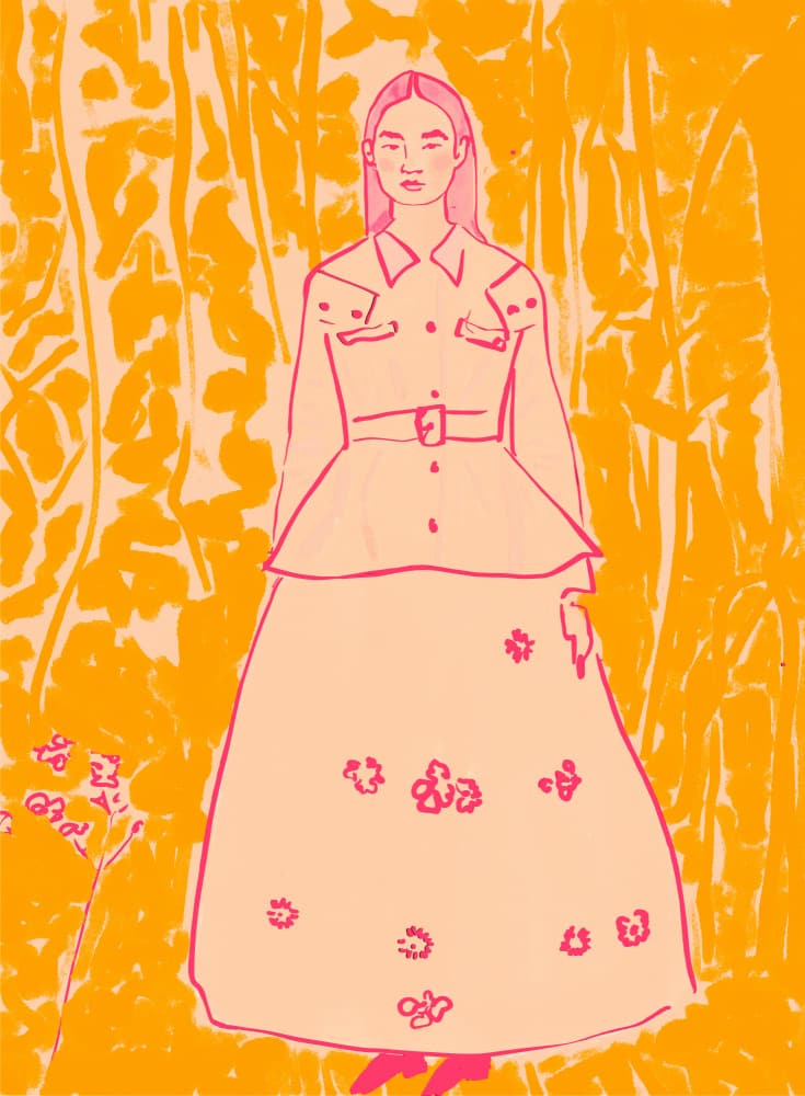 Orange Forest Fashion by Beate Tubach — canvas wall art