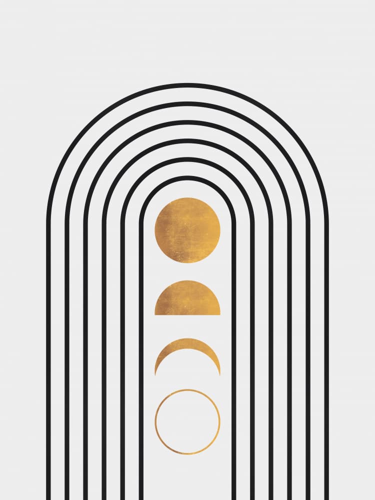 Golden Moon Phases Arches by Vitor Costa — canvas wall art