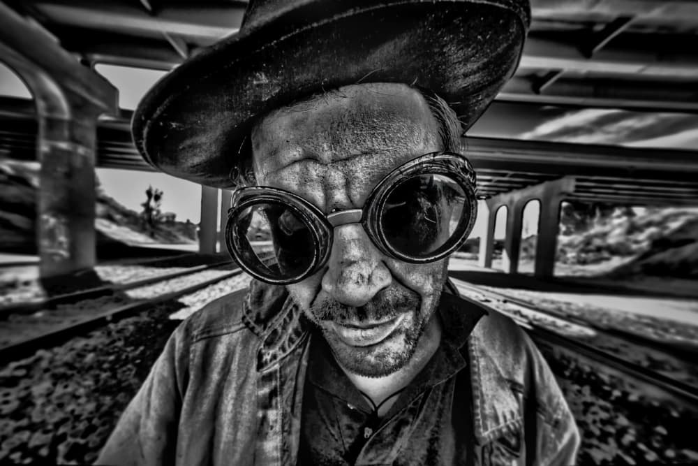 Smiling Goggled Man by Steve Hermann — canvas wall art