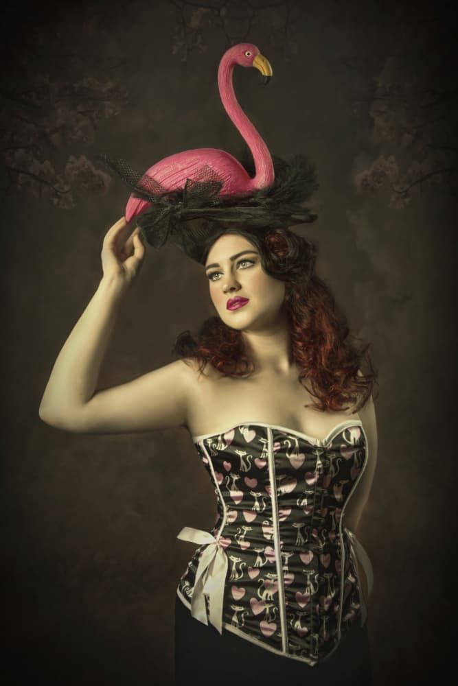 Whimsical Flamingo Woman by Carola Kayen-Mouthaan — canvas wall art
