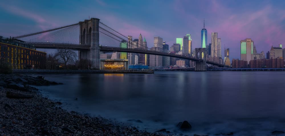 Brooklyn Bridge At Dusk by Paco Jimenez — canvas wall art