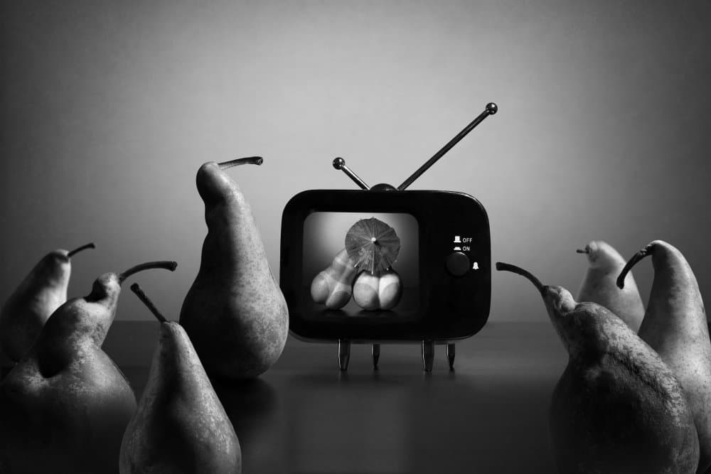 Fruit TV Night by Victoria Glinka — canvas wall art