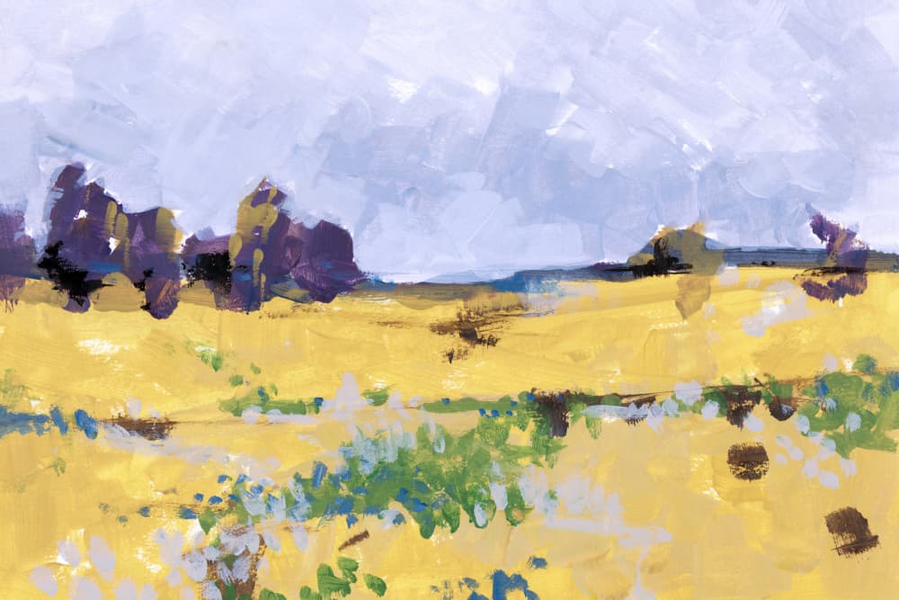 Abstract Golden Field Landscape by cartissi — canvas wall art