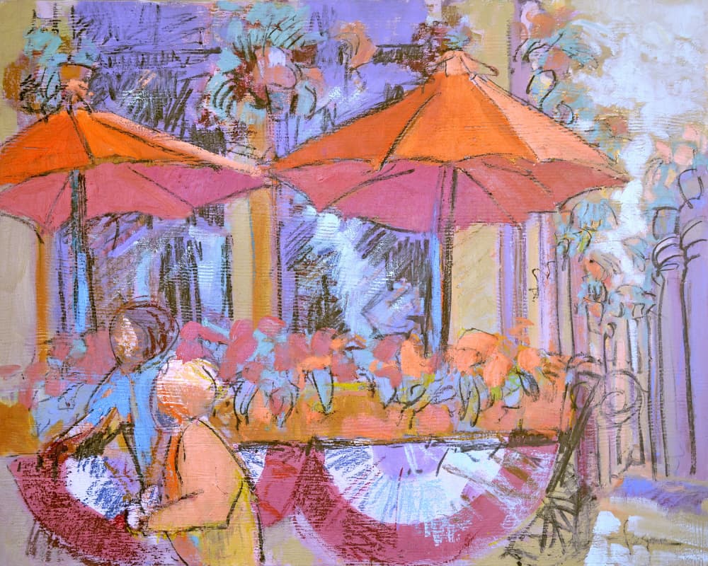 Sunny Café Moment by Dorothy Fagan — canvas wall art