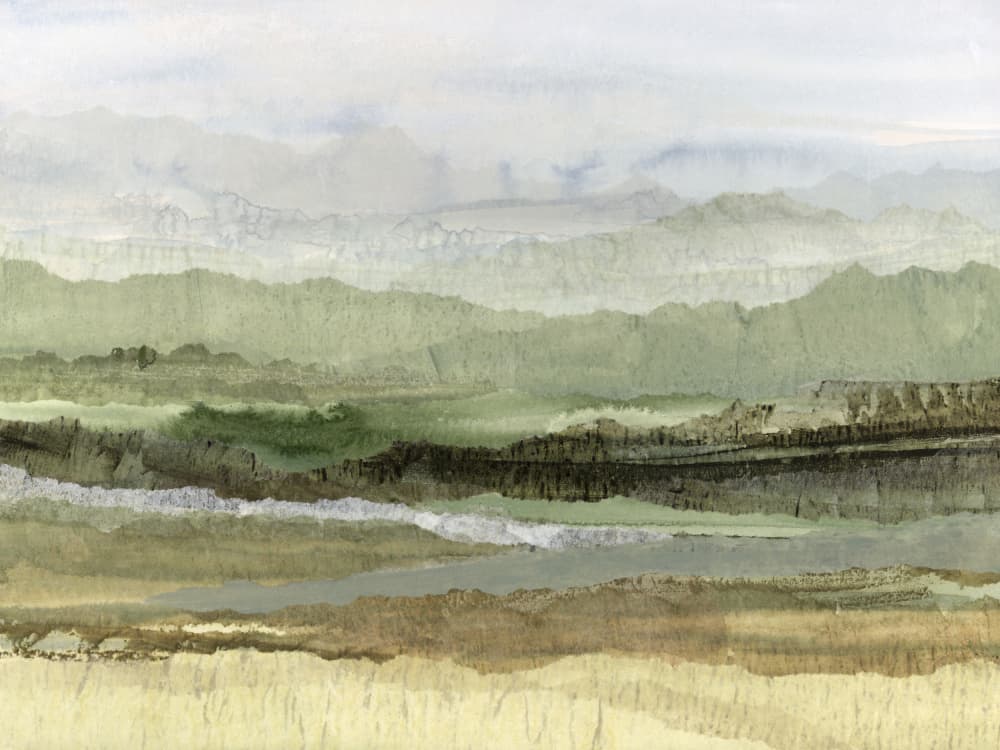 Misty Green Valley by Lara Eckerman — canvas wall art