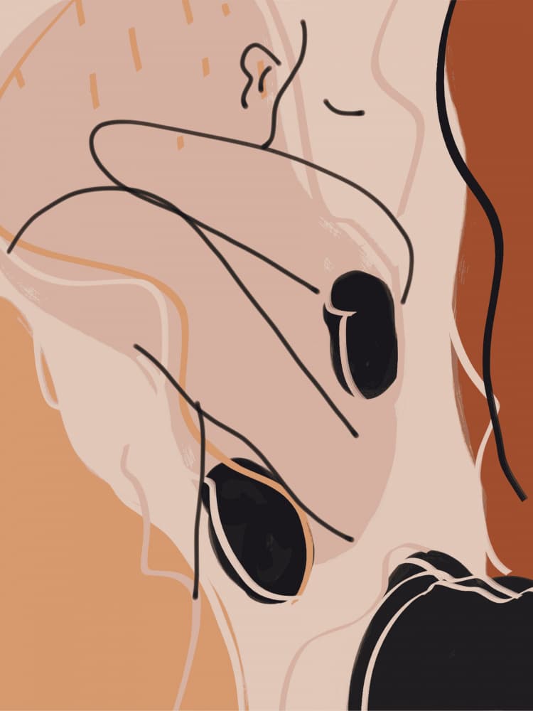 Serene Line Art Woman by Little Dean — canvas wall art