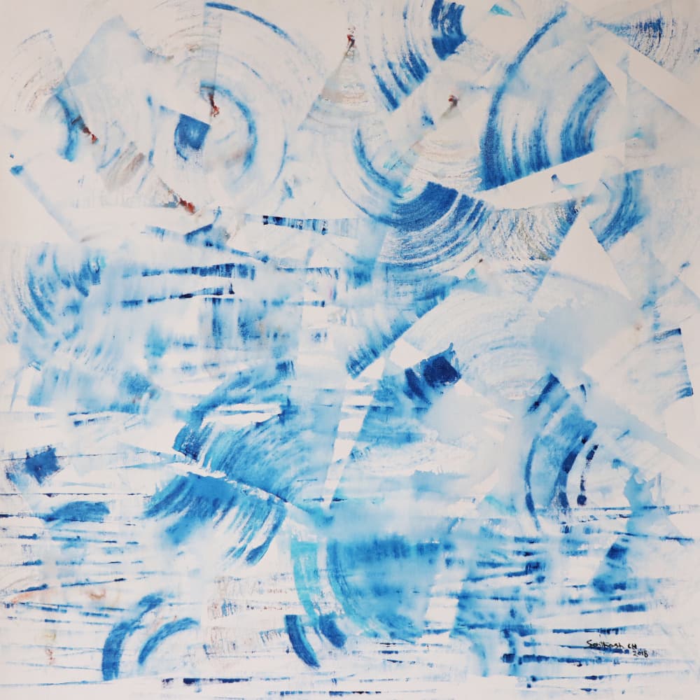 Dynamic Blue Swirls by Santhosh ch — canvas wall art