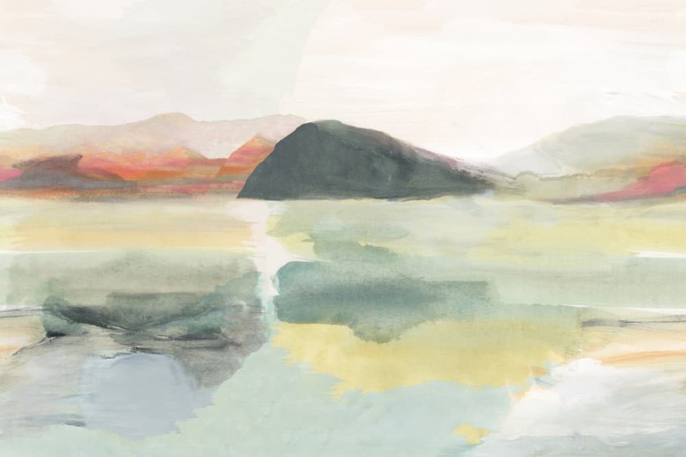 Serene Mountain Reflections by cartissi — canvas wall art