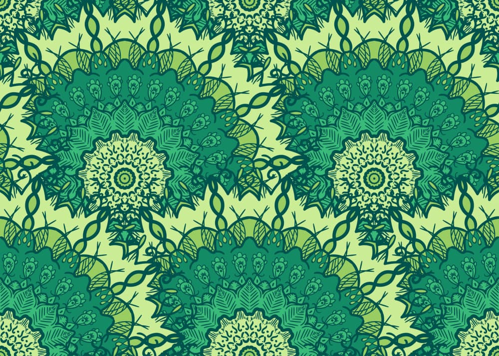 Green Mandala Pattern by Marika Barsrsind — canvas wall art