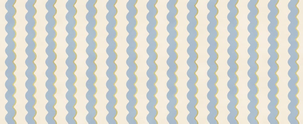 Wavy Blue Cream Stripes by Vitor Costa — canvas wall art