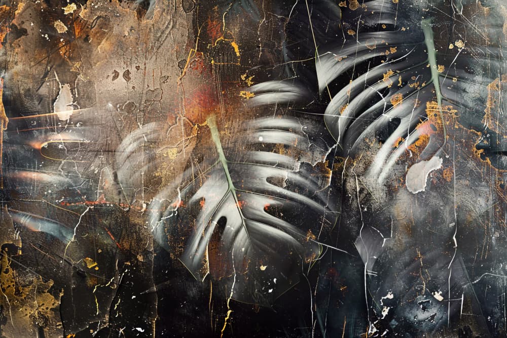 Distressed Monstera Foliage by Rafal Kulik — canvas wall art