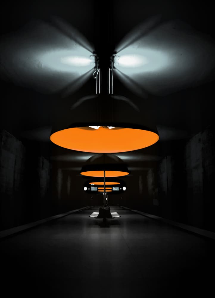 Orange Tunnel Lights by Jorge Pimenta — canvas wall art
