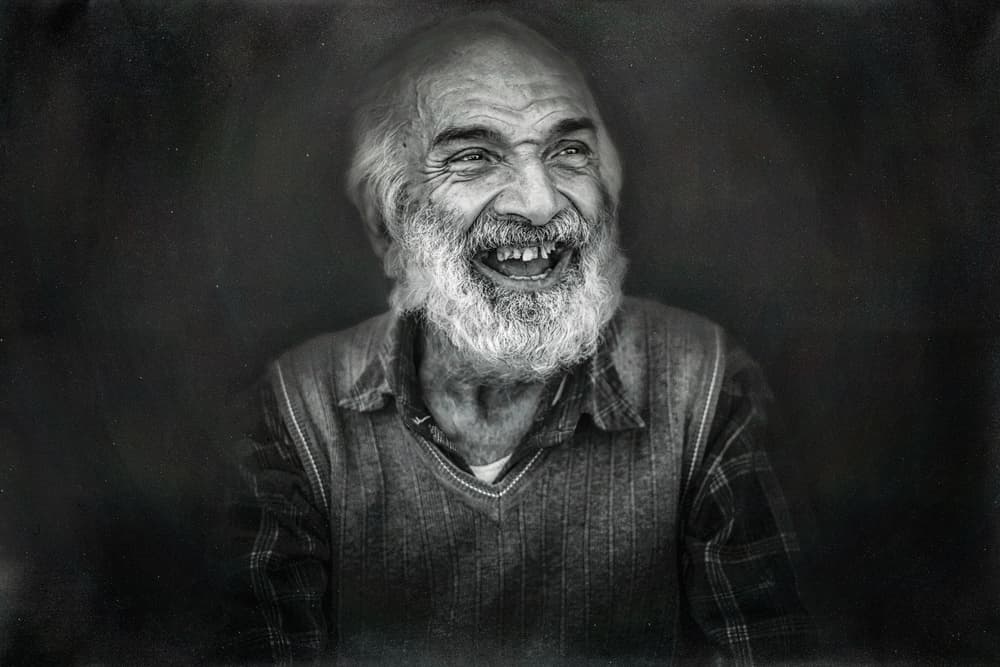 Laughing Old Man by Sina Pezeshki — canvas wall art