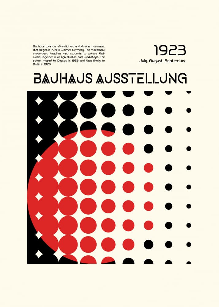 Bauhaus Red Dot Design by Retrodrome — canvas wall art