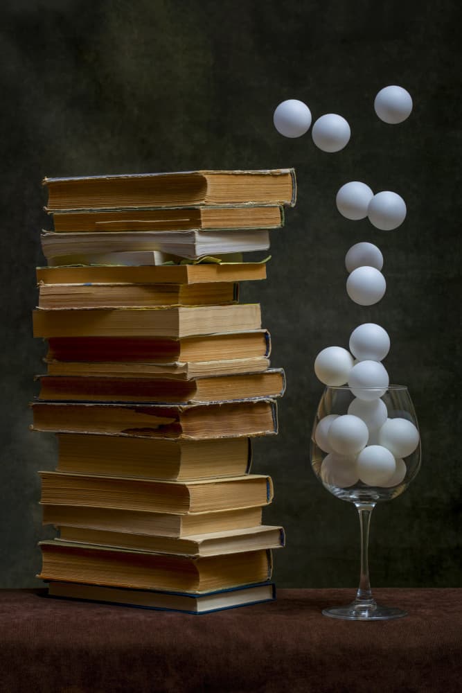 Old Books Floating Orbs by Brig Barkow — canvas wall art