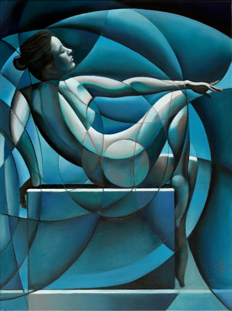 Abstract Blue Woman by Corné Akkers — canvas wall art