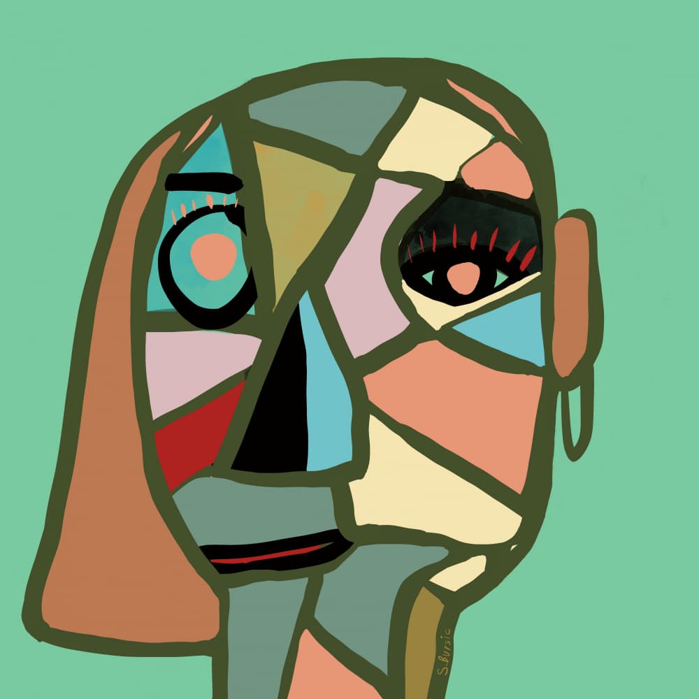 Colorful Abstract Portrait by Sharyn Bursic — canvas wall art