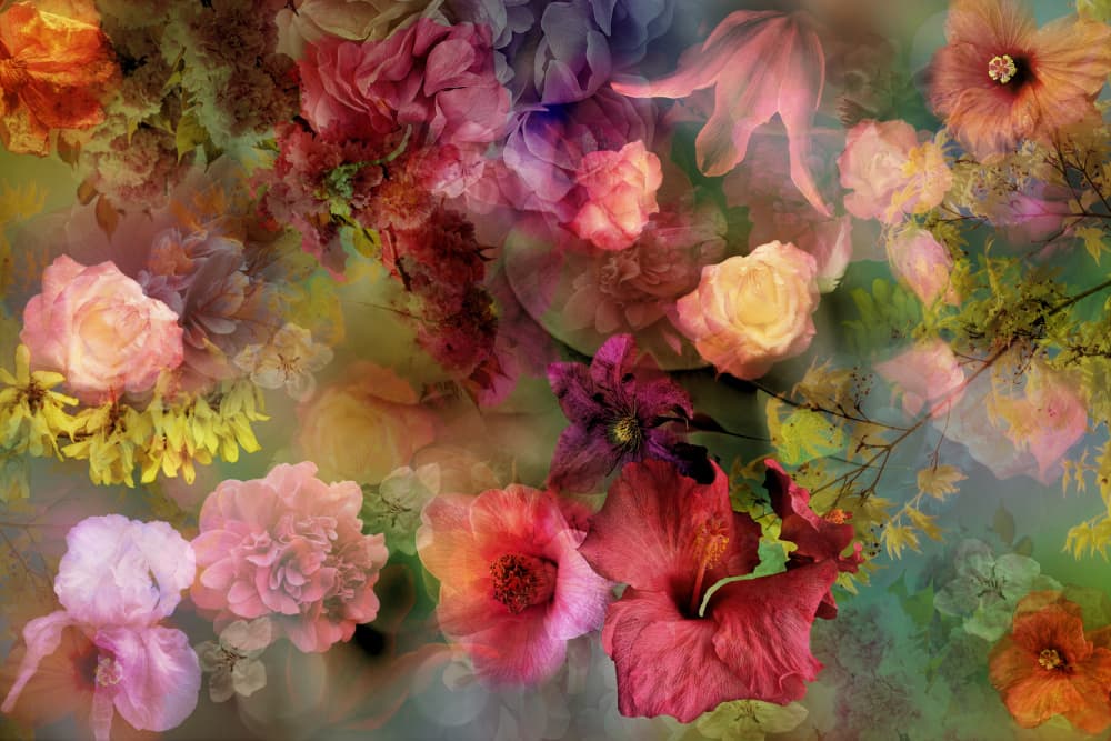 Vibrant Dreamy Floral Garden by Ludmila Shumilova — canvas wall art