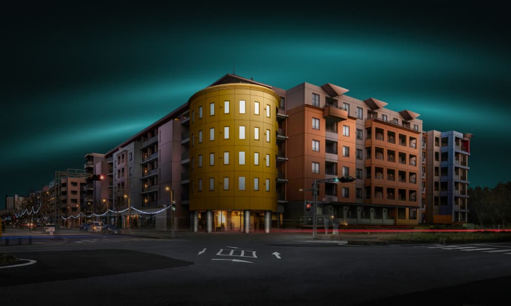 Colorful City Night by Shuchuan Liu — canvas wall art