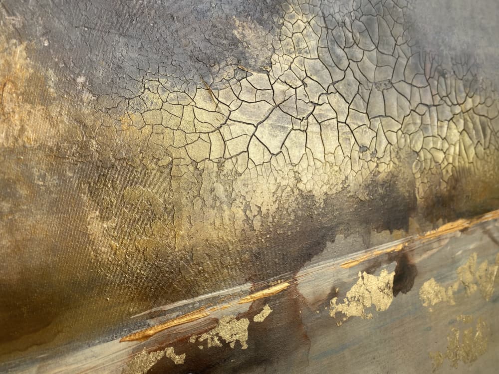 Golden Cracked Earth by Gabriela Aleksandra Szuba — canvas wall art