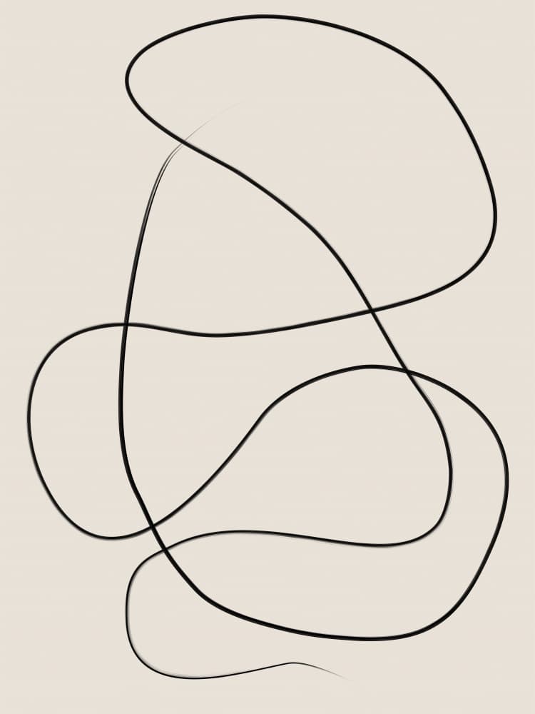 Flowing Abstract Line by Elena Ristova — canvas wall art