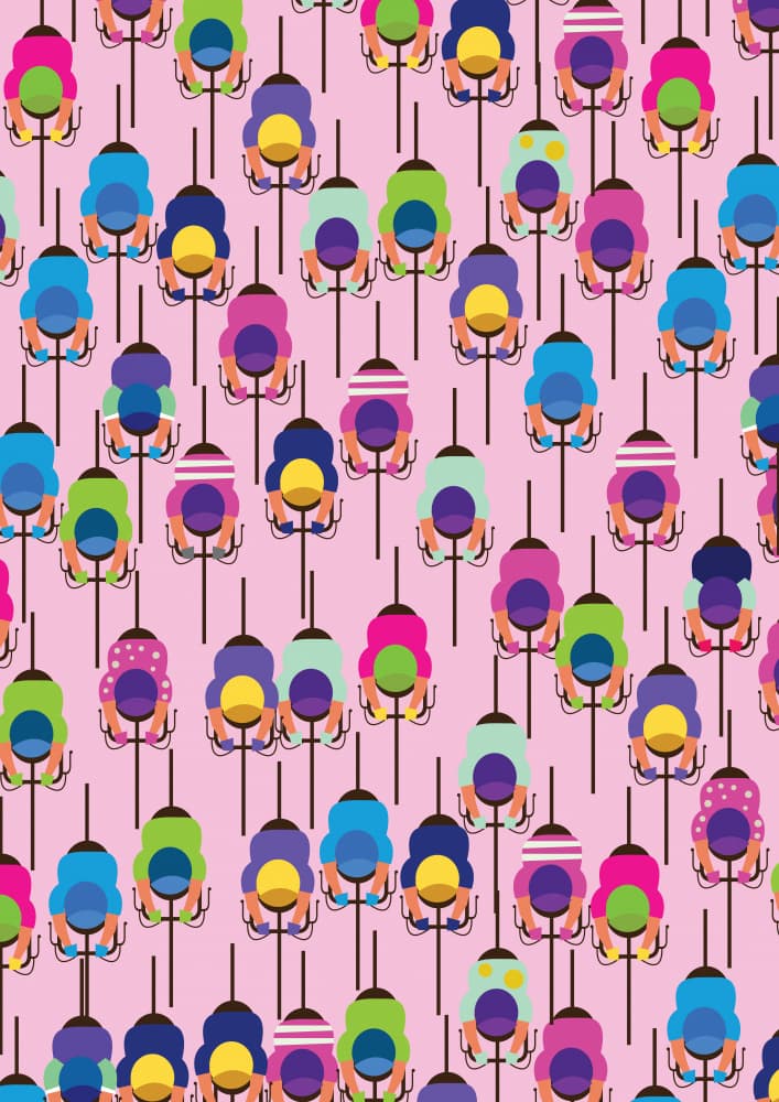 Vibrant Cycling Pattern by Nicholas — canvas wall art