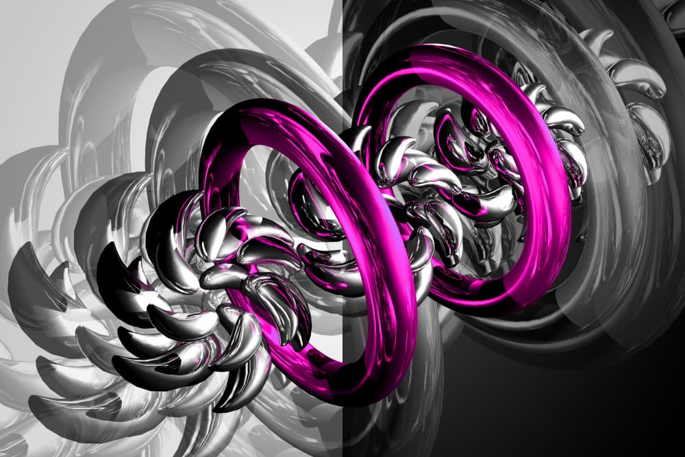 Dynamic Magenta Rings by Rafal Kulik — canvas wall art