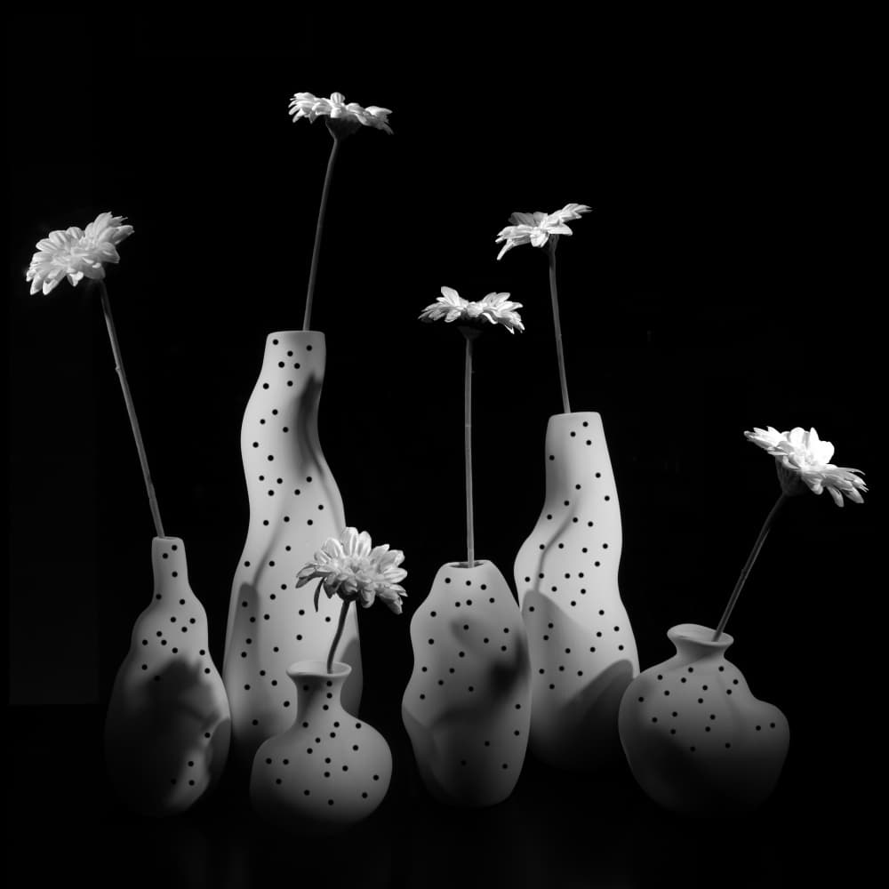 Elegant Polka Dot Blooms by Keisuke Togawa — canvas wall art
