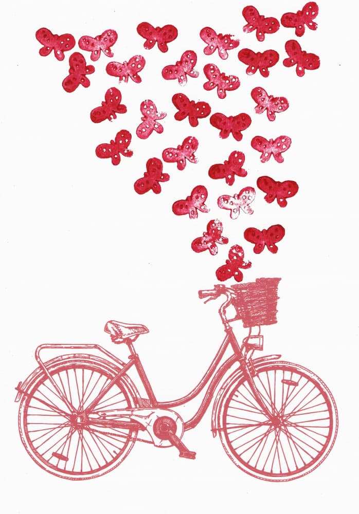 Whimsical Bicycle Butterflies by Santhosh ch — canvas wall art