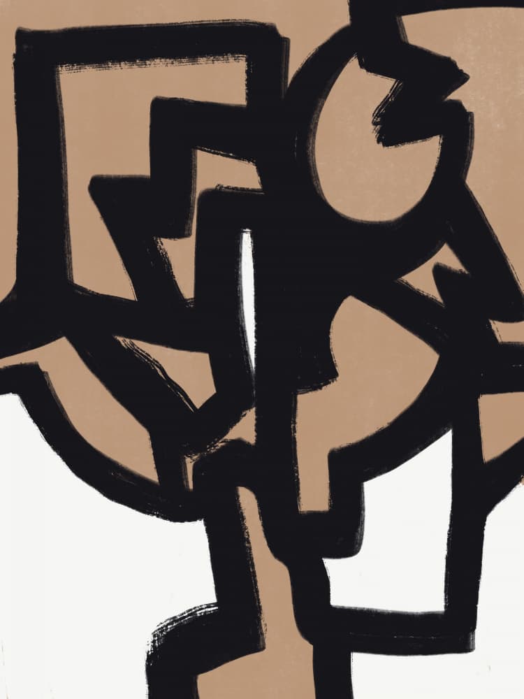 Abstract Interlocking Lines by Little Dean — canvas wall art