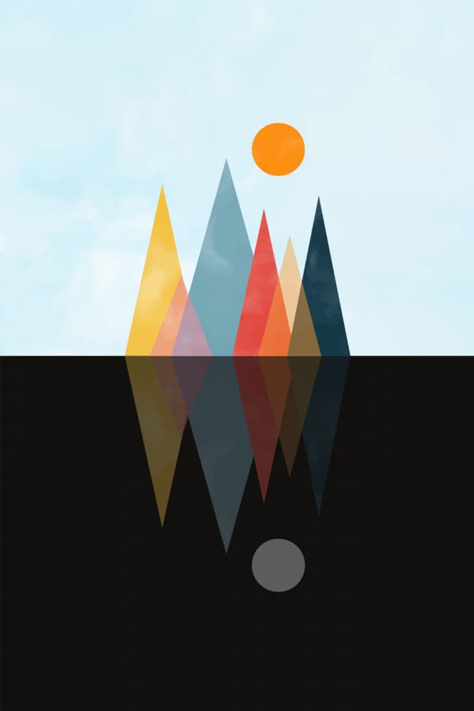 Colorful Mountain Reflection by Vesuvik Designs — canvas wall art