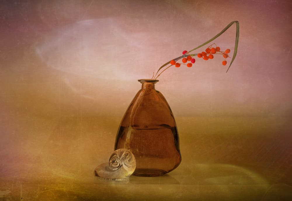 Autumn Berries Vase by Elena Arjona — canvas wall art