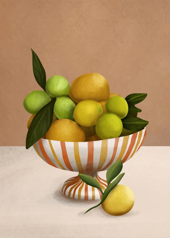Fresh Citrus Still Life by City Art — canvas wall art