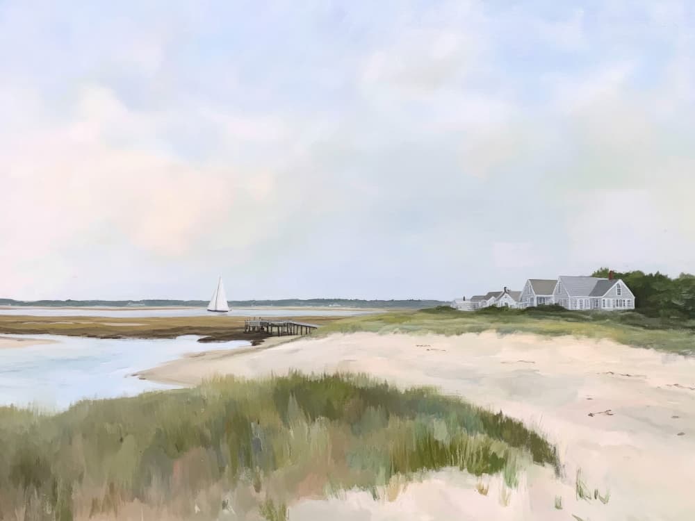 Coastal Beach Homes Sailboat by Kathrin Pienaar — canvas wall art