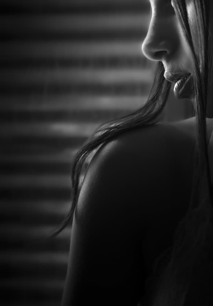 Monochrome Sensual Profile by Toni Fidanza — canvas wall art