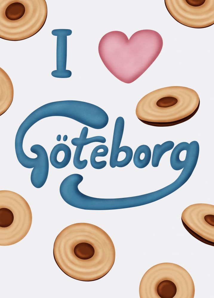 Love Göteborg Cookies by Aminah Eleonora — canvas wall art