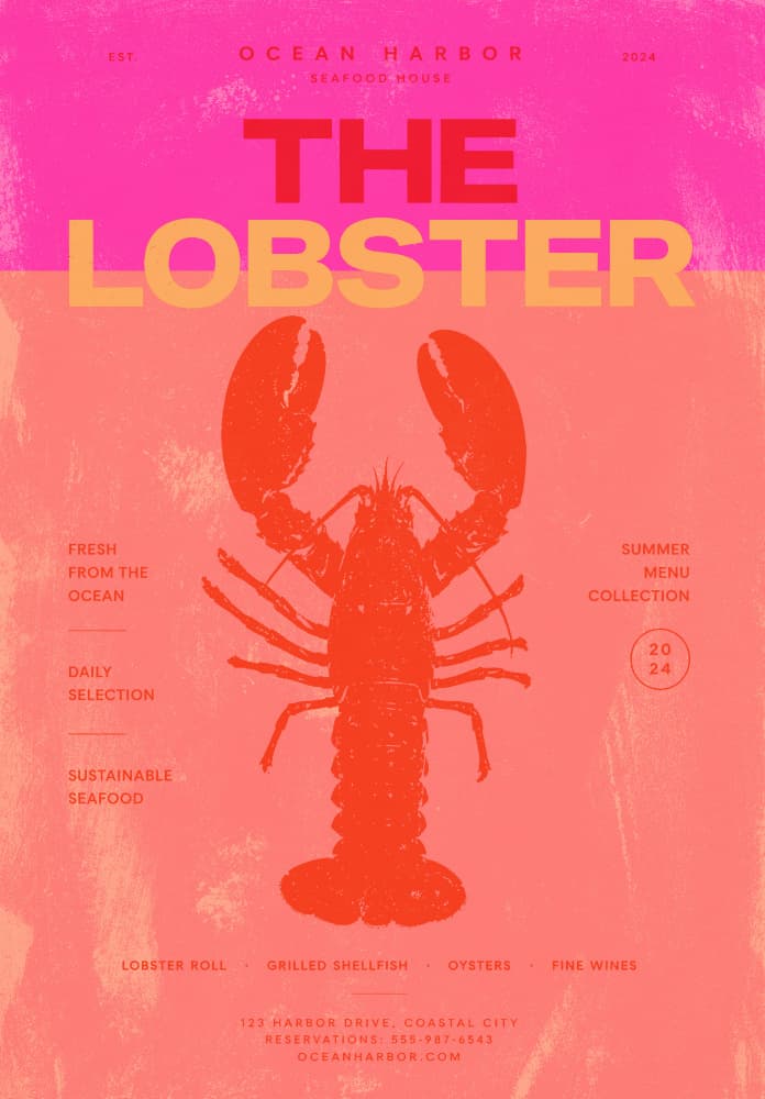 Vibrant Lobster Graphic by Treechild — canvas wall art