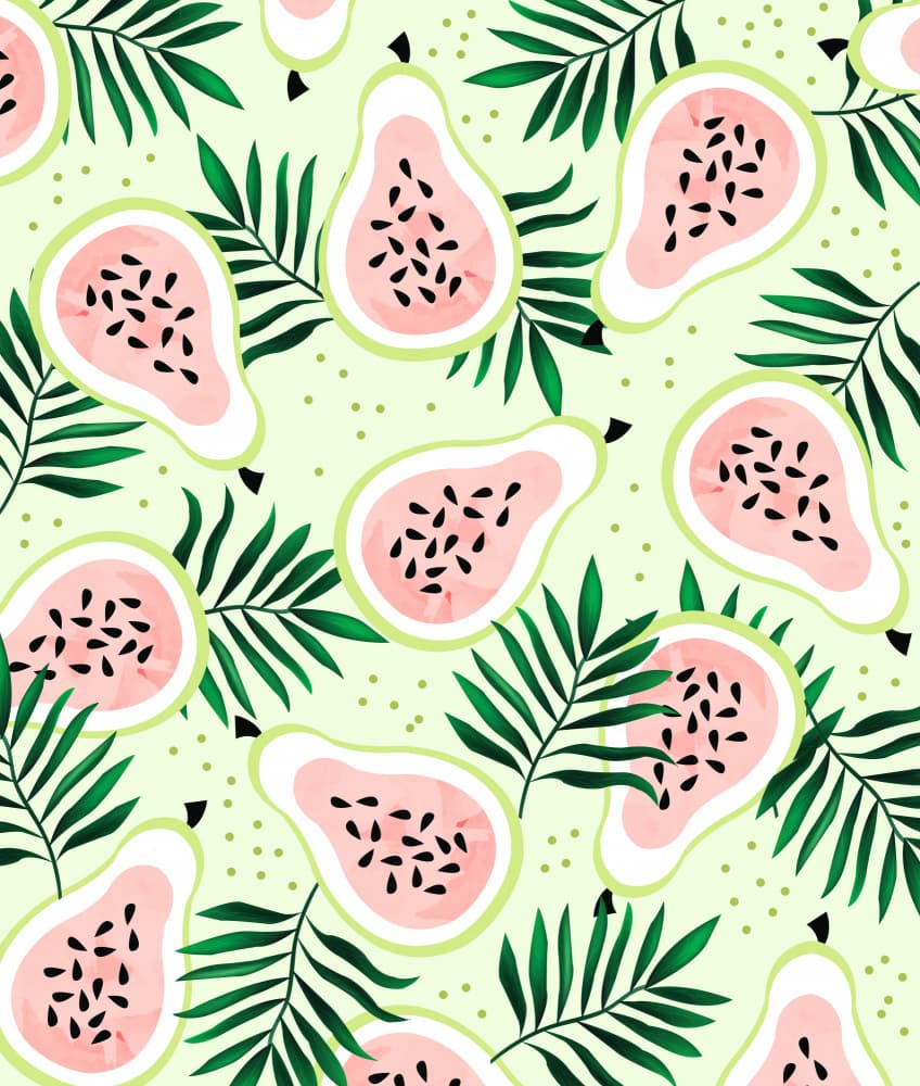 Tropical Papaya Pattern by Uma Gokhale — canvas wall art
