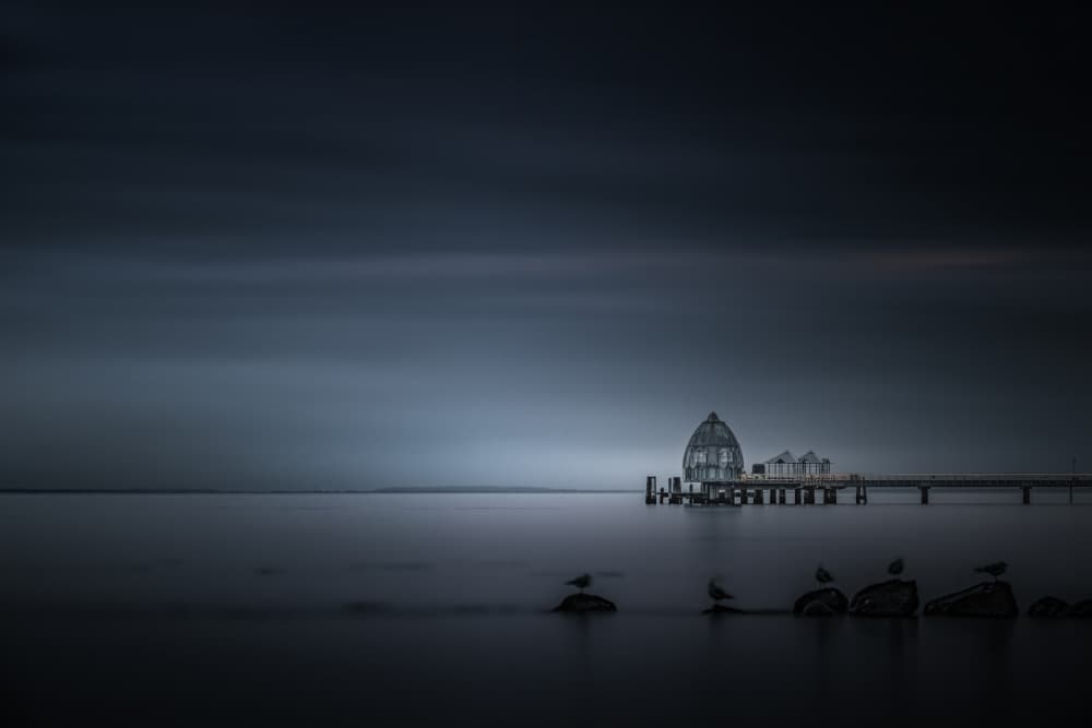 Moody Ocean Pier by Jürgen Muß — canvas wall art