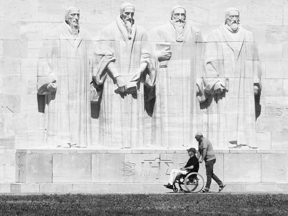 Historic Statues Human Touch by Vincent DEMOULIN — canvas wall art