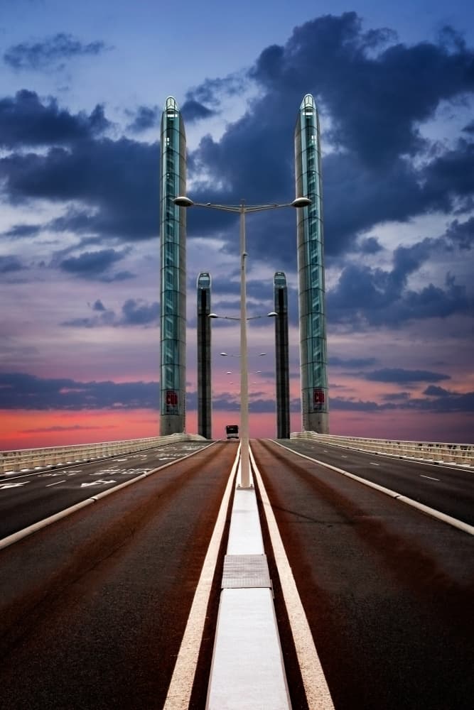 Twilight Bridge Road by Eric Mattheyses — canvas wall art