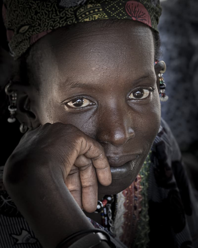 Engaging African Portrait by Elena Molina — canvas wall art