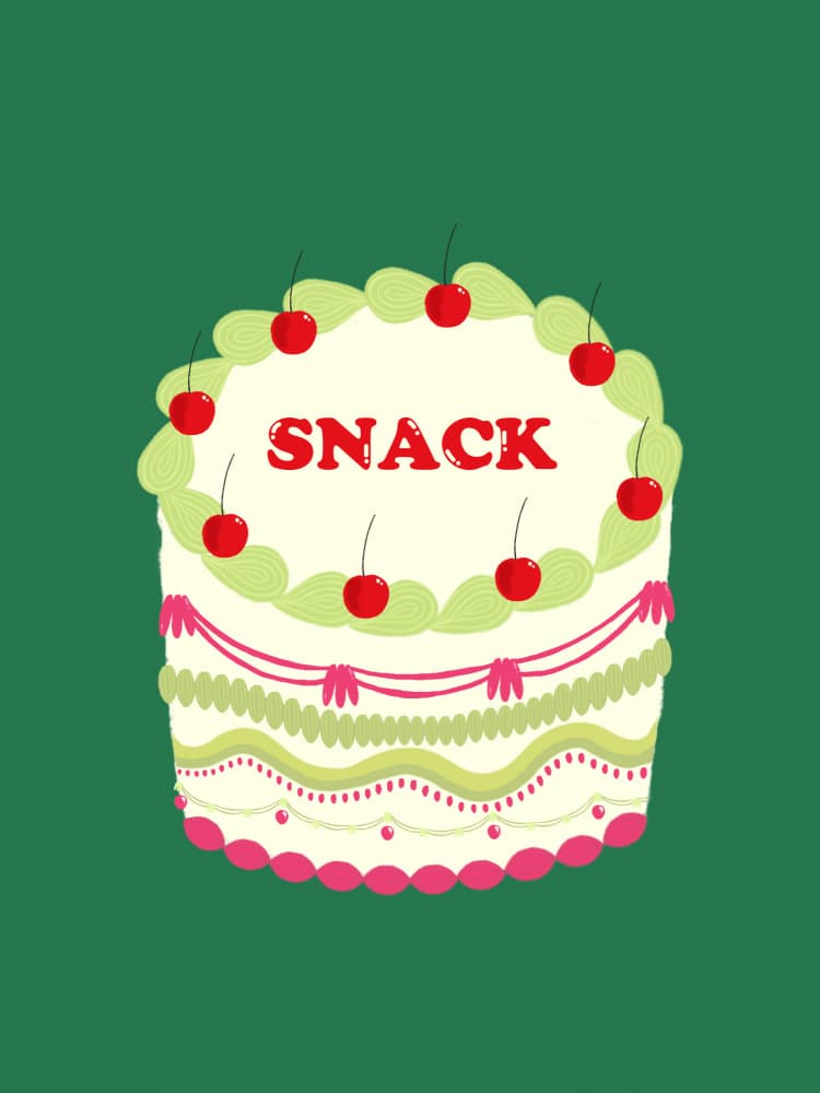 Whimsical Cherry Snack Cake by Aislinn Simmonds — canvas wall art