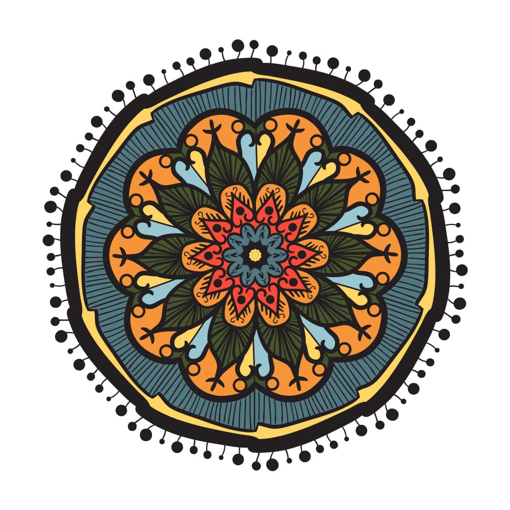Vibrant Floral Mandala by Marika Barsrsind — canvas wall art