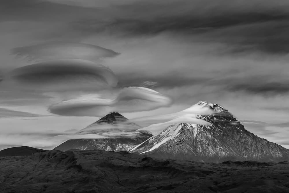 Lenticular Cloud Mountains by Denis Budkov — canvas wall art